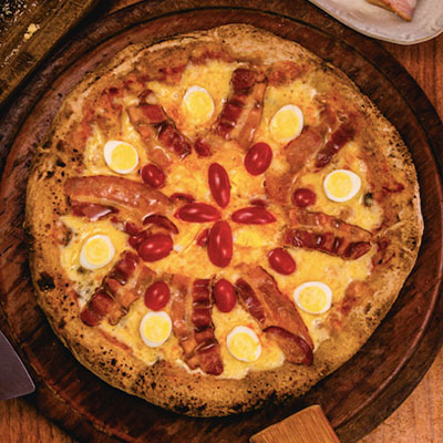 Skipper Pizza - Arpoador, Mussarela, Bacon e Ovo 30cm